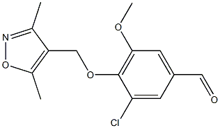 3-chloro-4-[(3,5-dimethyl-1,2-oxazol-4-yl)methoxy]-5-methoxybenzaldehyde Structure