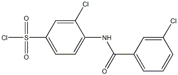 3-chloro-4-[(3-chlorobenzene)amido]benzene-1-sulfonyl chloride,,结构式