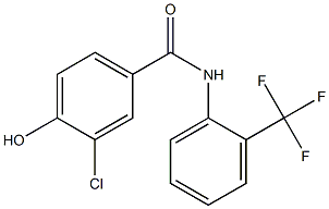 3-chloro-4-hydroxy-N-[2-(trifluoromethyl)phenyl]benzamide Struktur