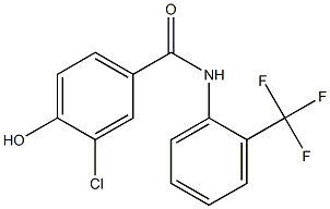 3-chloro-4-hydroxy-N-[2-(trifluoromethyl)phenyl]benzamide 化学構造式