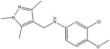 3-chloro-4-methoxy-N-[(1,3,5-trimethyl-1H-pyrazol-4-yl)methyl]aniline Structure