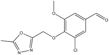 3-chloro-5-methoxy-4-[(5-methyl-1,3,4-oxadiazol-2-yl)methoxy]benzaldehyde Structure