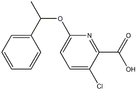 3-chloro-6-(1-phenylethoxy)pyridine-2-carboxylic acid Struktur