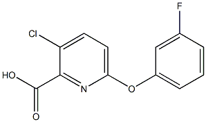 3-chloro-6-(3-fluorophenoxy)pyridine-2-carboxylic acid 化学構造式