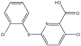 3-chloro-6-[(2-chlorophenyl)sulfanyl]pyridine-2-carboxylic acid,,结构式
