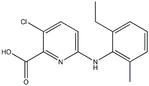 3-chloro-6-[(2-ethyl-6-methylphenyl)amino]pyridine-2-carboxylic acid,,结构式