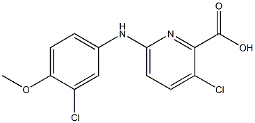 3-chloro-6-[(3-chloro-4-methoxyphenyl)amino]pyridine-2-carboxylic acid Structure