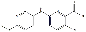 3-chloro-6-[(6-methoxypyridin-3-yl)amino]pyridine-2-carboxylic acid,,结构式