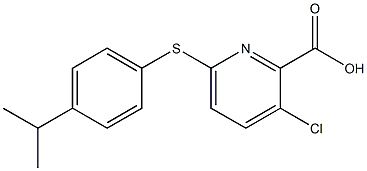 3-chloro-6-{[4-(propan-2-yl)phenyl]sulfanyl}pyridine-2-carboxylic acid Structure