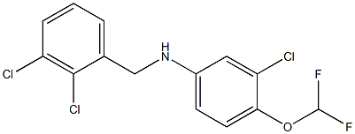 3-chloro-N-[(2,3-dichlorophenyl)methyl]-4-(difluoromethoxy)aniline Struktur