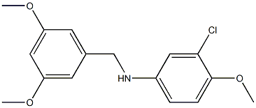 3-chloro-N-[(3,5-dimethoxyphenyl)methyl]-4-methoxyaniline Struktur