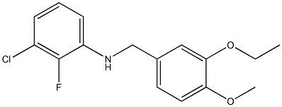 3-chloro-N-[(3-ethoxy-4-methoxyphenyl)methyl]-2-fluoroaniline,,结构式