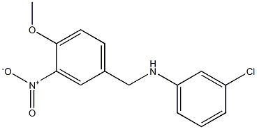 3-chloro-N-[(4-methoxy-3-nitrophenyl)methyl]aniline,,结构式