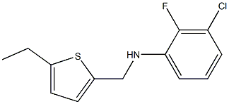 3-chloro-N-[(5-ethylthiophen-2-yl)methyl]-2-fluoroaniline,,结构式
