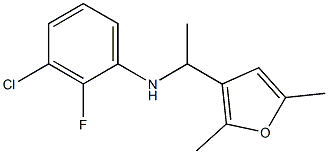 3-chloro-N-[1-(2,5-dimethylfuran-3-yl)ethyl]-2-fluoroaniline Struktur