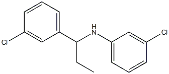 3-chloro-N-[1-(3-chlorophenyl)propyl]aniline Structure