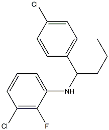 3-chloro-N-[1-(4-chlorophenyl)butyl]-2-fluoroaniline Struktur