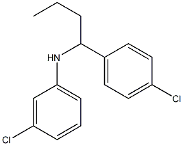 3-chloro-N-[1-(4-chlorophenyl)butyl]aniline Structure