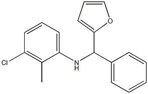 3-chloro-N-[furan-2-yl(phenyl)methyl]-2-methylaniline,,结构式