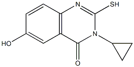 3-cyclopropyl-6-hydroxy-2-mercaptoquinazolin-4(3H)-one Struktur