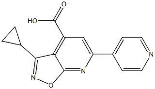 3-cyclopropyl-6-pyridin-4-ylisoxazolo[5,4-b]pyridine-4-carboxylic acid,,结构式