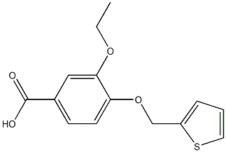 3-ethoxy-4-(thiophen-2-ylmethoxy)benzoic acid Struktur