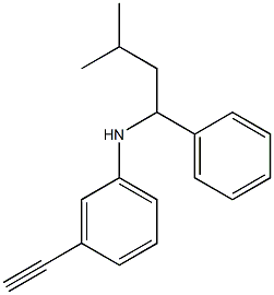 3-ethynyl-N-(3-methyl-1-phenylbutyl)aniline 化学構造式