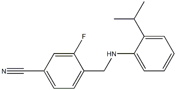 3-fluoro-4-({[2-(propan-2-yl)phenyl]amino}methyl)benzonitrile 化学構造式