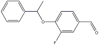 3-fluoro-4-(1-phenylethoxy)benzaldehyde,,结构式