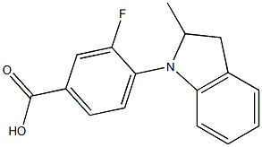 3-fluoro-4-(2-methyl-2,3-dihydro-1H-indol-1-yl)benzoic acid Struktur