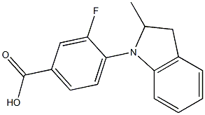 3-fluoro-4-(2-methyl-2,3-dihydro-1H-indol-1-yl)benzoic acid,,结构式