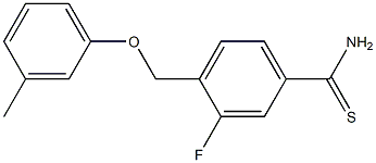 3-fluoro-4-(3-methylphenoxymethyl)benzene-1-carbothioamide|