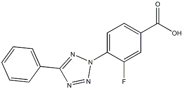 3-fluoro-4-(5-phenyl-2H-1,2,3,4-tetrazol-2-yl)benzoic acid Struktur