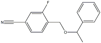 3-fluoro-4-[(1-phenylethoxy)methyl]benzonitrile Struktur
