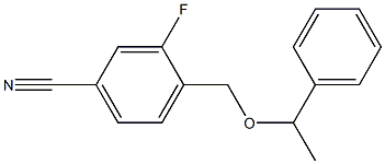 3-fluoro-4-[(1-phenylethoxy)methyl]benzonitrile,,结构式