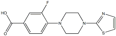 3-fluoro-4-[4-(1,3-thiazol-2-yl)piperazin-1-yl]benzoic acid,,结构式