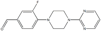 3-fluoro-4-[4-(pyrimidin-2-yl)piperazin-1-yl]benzaldehyde 结构式