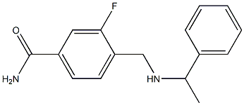 3-fluoro-4-{[(1-phenylethyl)amino]methyl}benzamide 化学構造式