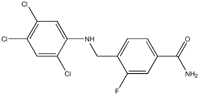 3-fluoro-4-{[(2,4,5-trichlorophenyl)amino]methyl}benzamide Struktur