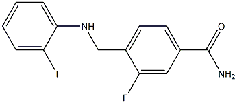 3-fluoro-4-{[(2-iodophenyl)amino]methyl}benzamide Structure