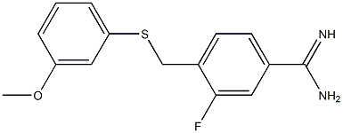 3-fluoro-4-{[(3-methoxyphenyl)sulfanyl]methyl}benzene-1-carboximidamide Struktur