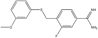 3-fluoro-4-{[(3-methoxyphenyl)sulfanyl]methyl}benzene-1-carboximidamide,,结构式