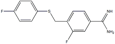 3-fluoro-4-{[(4-fluorophenyl)sulfanyl]methyl}benzene-1-carboximidamide 结构式