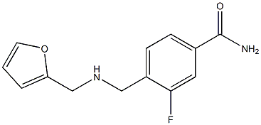 3-fluoro-4-{[(furan-2-ylmethyl)amino]methyl}benzamide Struktur