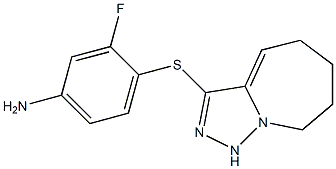 3-fluoro-4-{5H,6H,7H,8H,9H-[1,2,4]triazolo[3,4-a]azepin-3-ylsulfanyl}aniline Struktur