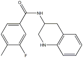 3-fluoro-4-methyl-N-(1,2,3,4-tetrahydroquinolin-3-yl)benzamide,,结构式