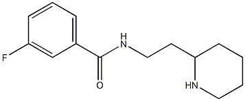 3-fluoro-N-(2-piperidin-2-ylethyl)benzamide,,结构式