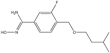 3-fluoro-N'-hydroxy-4-[(3-methylbutoxy)methyl]benzenecarboximidamide Struktur