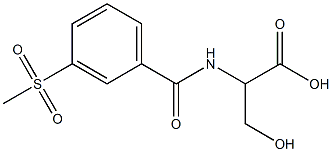 3-hydroxy-2-{[3-(methylsulfonyl)benzoyl]amino}propanoic acid 结构式