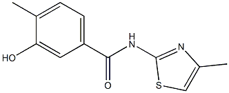 3-hydroxy-4-methyl-N-(4-methyl-1,3-thiazol-2-yl)benzamide 化学構造式